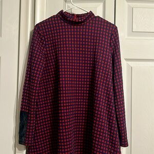Tyler Boe tunic burgundy and navy blue tunic